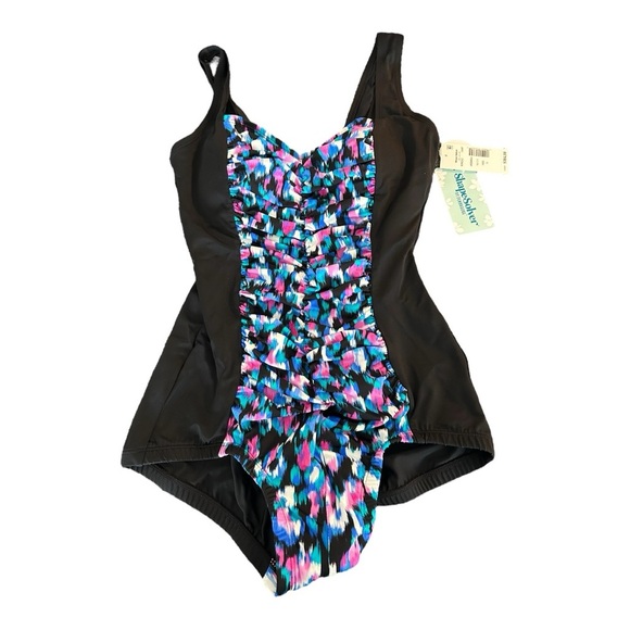 ShapeSolver By Penbrooke Other - ShapeSolver Women's Shirred Front Princess Seam Girl Leg One-Piece Swimsuit